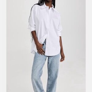 Good American Oversized White Button-Up Shirt, size 0